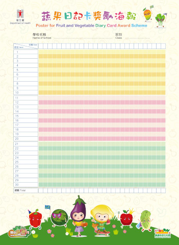 Poster for Fruit and Vegetable Diary Card Award Scheme 