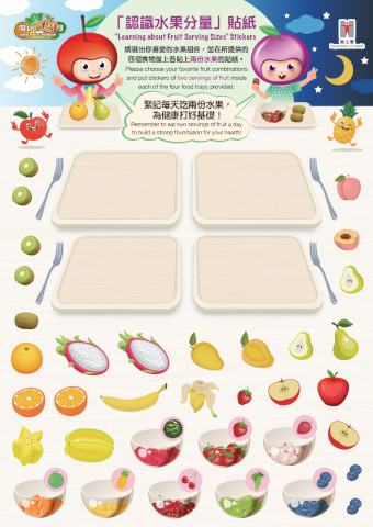 “Learning about Fruit Serving Sizes” Stickers