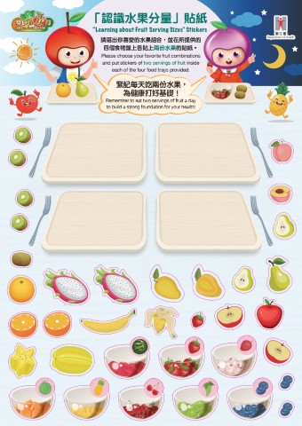 “Learning about Fruit Serving Sizes” Stickers