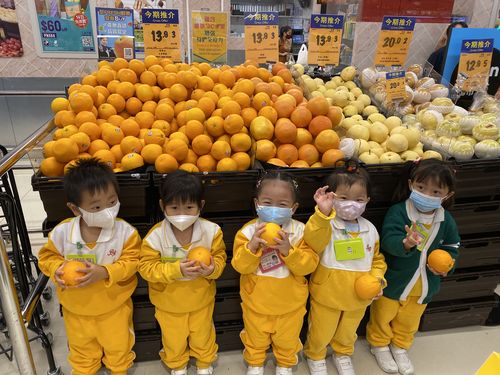 幼儿到超级市场购买爱吃的水果。