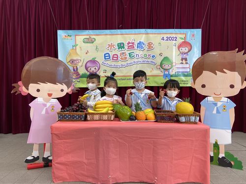 小组班幼儿挑选喜欢的水果拍照，记录当月日卡活动。