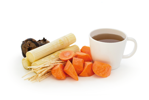 Cogon Grass and Sugar Cane Drink with Carrots and Chinese Water Chestnuts