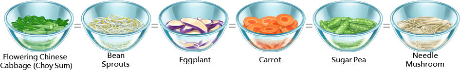 ½ bowl of cooked vegetables, melons/squashes/gourds or mushrooms